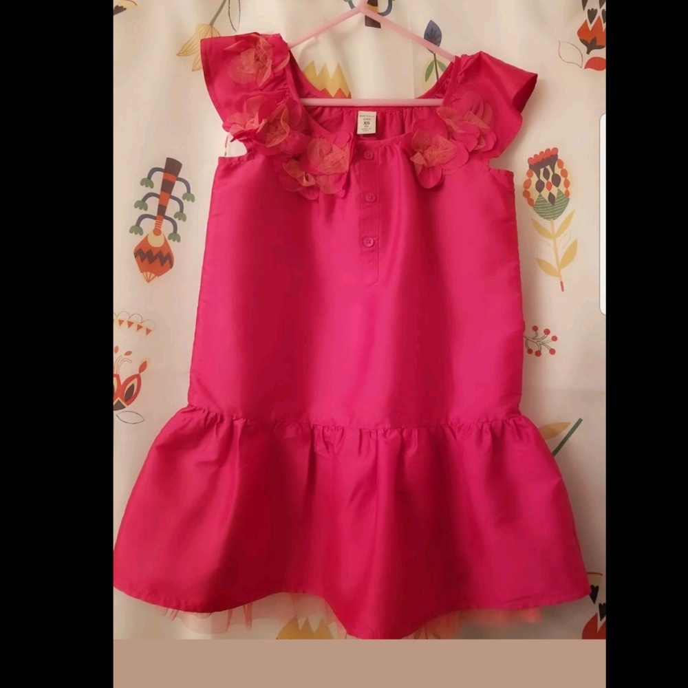 Old Navy hot pink holiday party satin dress